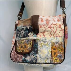 Myra Bag Patchwork Floral Crossbody Bag Boho Canvas Western Shoulder Purse